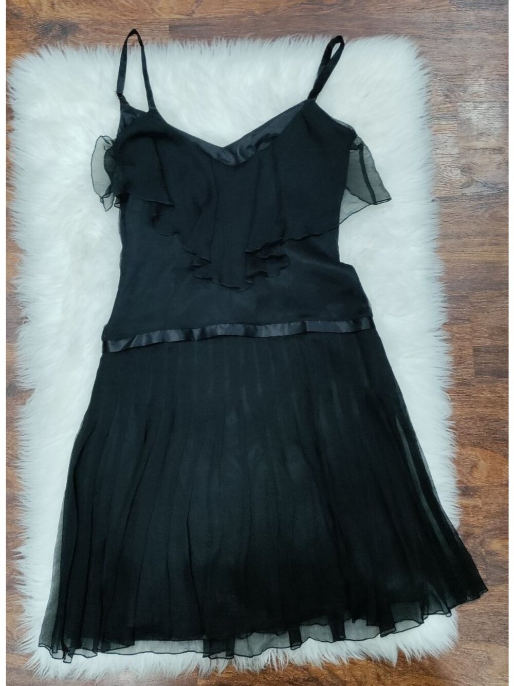 Laundry By Shelli Segal Whimsy Goth Twee Ribbon Waist Silk Dress Women's Size 2 - Picture 4 of 10
